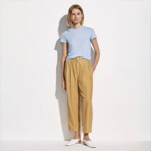 Massimo Dutti Linen Lyocell Cropped Pants Beige High Rise XS US 2